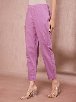 Fabindia - Purple Cotton Casual Ethnic Pant