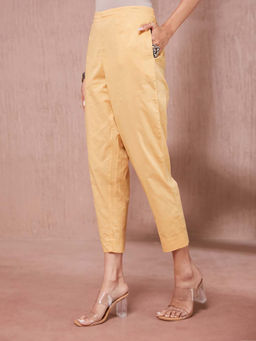 Fabindia - Yellow Cotton Casual Ethnic Pant