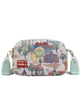 HENNEY BEAR - Blue London Bridge Crossbody Bag with Detachable Chain