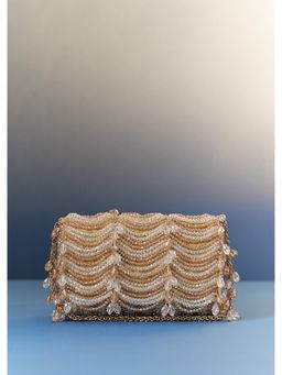 KALKI FASHION - Gold Potli Bag With Beaded Detailing