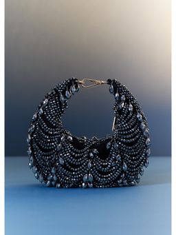 KALKI FASHION - Black Potli Bag with Beaded Accents