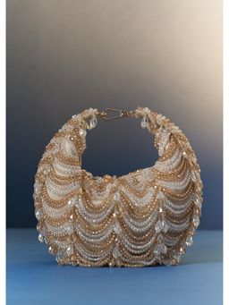 KALKI FASHION - Soft Gold Potli Bag With Dense Beadwork