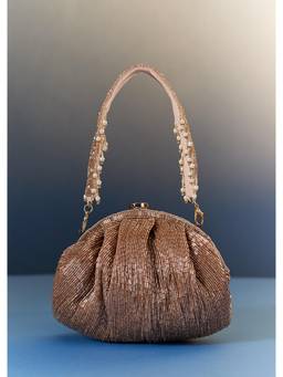 KALKI FASHION - Rose Gold Potli Bag with Sequin Embellishments