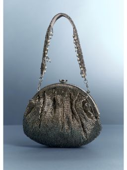 KALKI FASHION - Grey Potli Bag With Sequin Work
