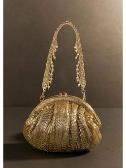 KALKI FASHION - Champagne Gold Potli Bag With Sequin Work