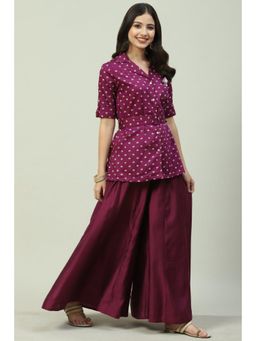 Biba - Purple Printed Suit (Set of 2)