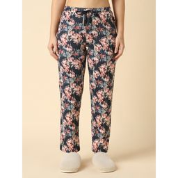 Van Heusen - Navy Blue Women Cotton Printed Functional Pocket Pyjama