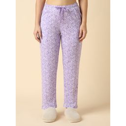 Van Heusen - Purple Women Cotton Printed Functional Pocket Pyjama