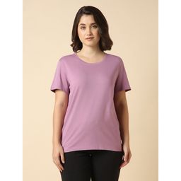 Van Heusen - Women Cotton Solid Relax Fit T-shirt - Mauve