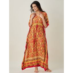 The Kaftan Company - Miniature Red Soft Modal Kaftan Nightdress For Women