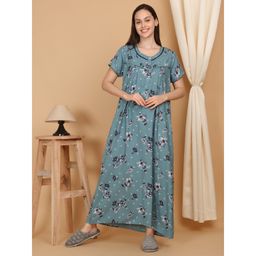 Sweet Dreams - Grey Women Printed Full Length Night Dress