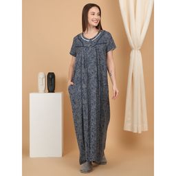 Sweet Dreams - Blue Women Printed Full Length Night Dress