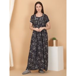Sweet Dreams - Grey Women Printed Full Length Night Dress