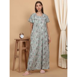 Sweet Dreams - Grey Women Printed Full Length Night Dress