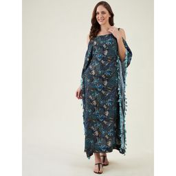The Kaftan Company - Tropical Black Off-Shoulder Kaftan - Chic Escape Edit