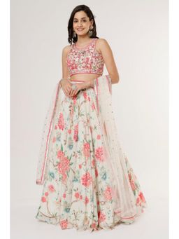 Gopi Vaid - Pushpi Halter Neck Lehenga with Blouse and Dupatta