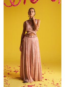 STUDIO BAGECHAA - Pia Orange Lehenga with Blouse and Dupatta