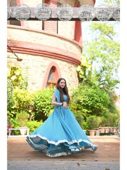 Ensembles - Blue Leheriya Lehenga
