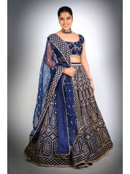 Gopi Vaid - Pia In Marigold Patti Lehenga with Blouse and Dupatta