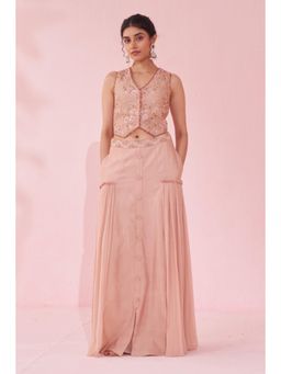 STUDIO BAGECHAA - Gamya Blush Pink Lehenga Blouse with Skirt