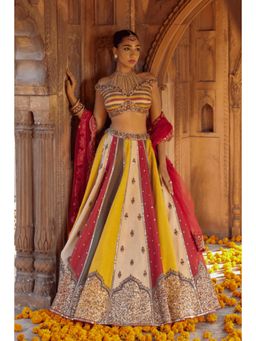 STUDIO BAGECHAA - Mangala Vibrant Elegance Bandhani Tissue Lehenga with Blouse and Dupatta