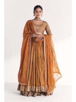 STUDIO BAGECHAA - Sunheri Mustard Lehenga with Blouse and Dupatta