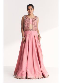 STUDIO BAGECHAA - Kimaya Pink Lehenga with Bustier and Koti