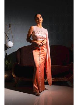 Rukinder Kumar - Rustic Radiance Cape Blouse with Skirt