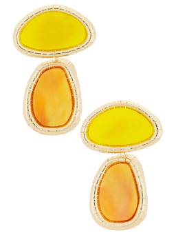 8 Other Reasons - Vibrantglassy Women's Two-Tone Acrylic Stone Drop Earrings Gold