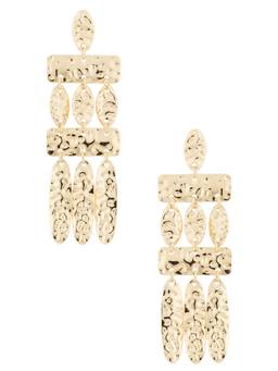 8 Other Reasons - Women'S Geometric Hammered Tiered Drop Earrings Gold