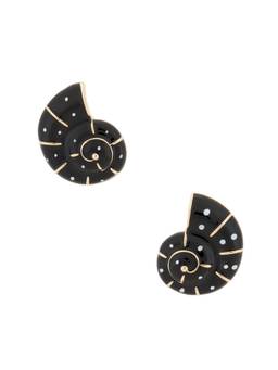 8 Other Reasons - Spiral Shell Women's Acrylic Stud Earrings Black