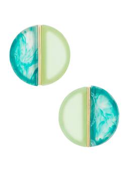 8 Other Reasons - Half-And-Half Women's Two-Tone Acrylic Stud Earrings Multi-Color