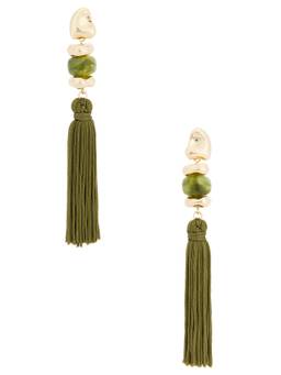8 Other Reasons - Bead Detail Women's Tassel Fringe Drop Earrings Gold