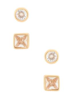 Ettika - Classic Pairs Women's Crystal Stud Earrings Gold