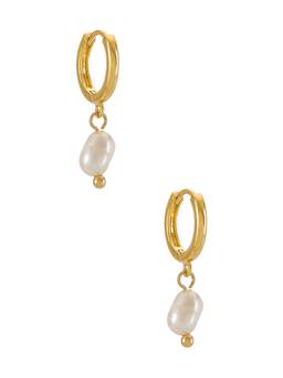 petit moments - Woodland Women's Gold-Tone Faux Pearl Drop Earrings Red