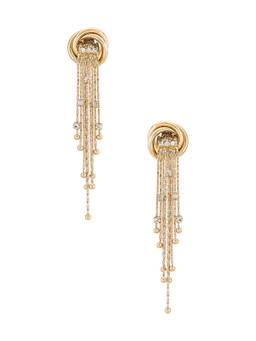 petit moments - Gold-Tone Women's Triple Chain Beaded Drop Earrings Gold