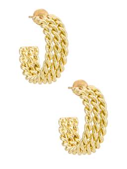 petit moments - Jade Circle Women's Polished Hinged Hoop Earrings Green