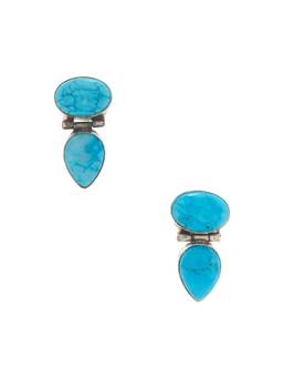 SHASHI - Women's Turquoise Bead Silver-Tone Drop Earrings Turquoise