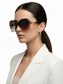 HASHTAG EYEWEAR - Women Brown Lens UV Protected & Polarized Sunglasses (52)