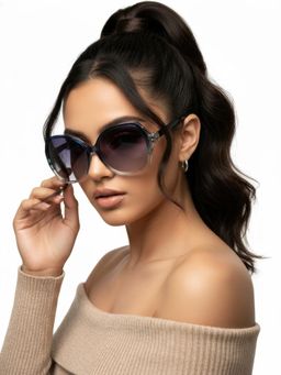 HASHTAG EYEWEAR - Women Grey Lens UV Protected & Polarized Sunglasses (52)