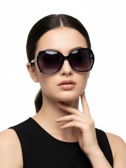 HASHTAG EYEWEAR - Women Purple Lens UV Protected & Polarized Sunglasses (55)