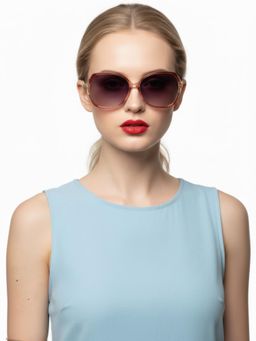 HASHTAG EYEWEAR - Women Purple Lens UV Protected & Polarized Sunglasses (55)