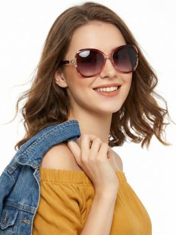 HASHTAG EYEWEAR - Women Grey Lens UV Protected & Polarized Sunglasses (56)