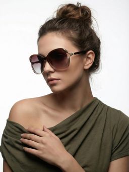 HASHTAG EYEWEAR - Women Brown Lens UV Protected & Polarized Sunglasses (56)