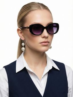 HASHTAG EYEWEAR - Women Purple Lens UV Protected & Polarized Sunglasses (55)