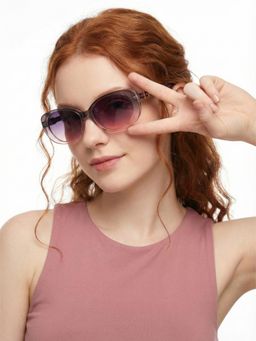 HASHTAG EYEWEAR - Women Grey Lens UV Protected & Polarized Sunglasses (55)