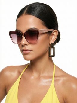 HASHTAG EYEWEAR - Women Green Lens UV Protected Sunglasses (67)