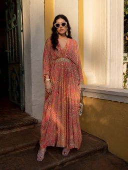 Paulmi & Harsh - Cheery Blosssam Kaftan (Set of 2)