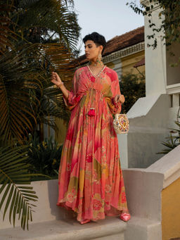 Paulmi & Harsh - Hint Of Blush Nasha Kaftan (Set of 2)