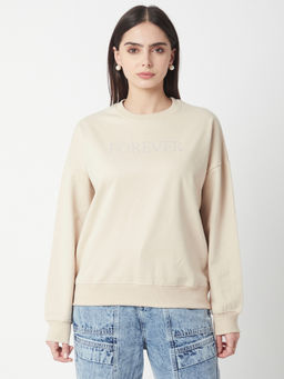 R&B - Regular women Beige Sweatshirt